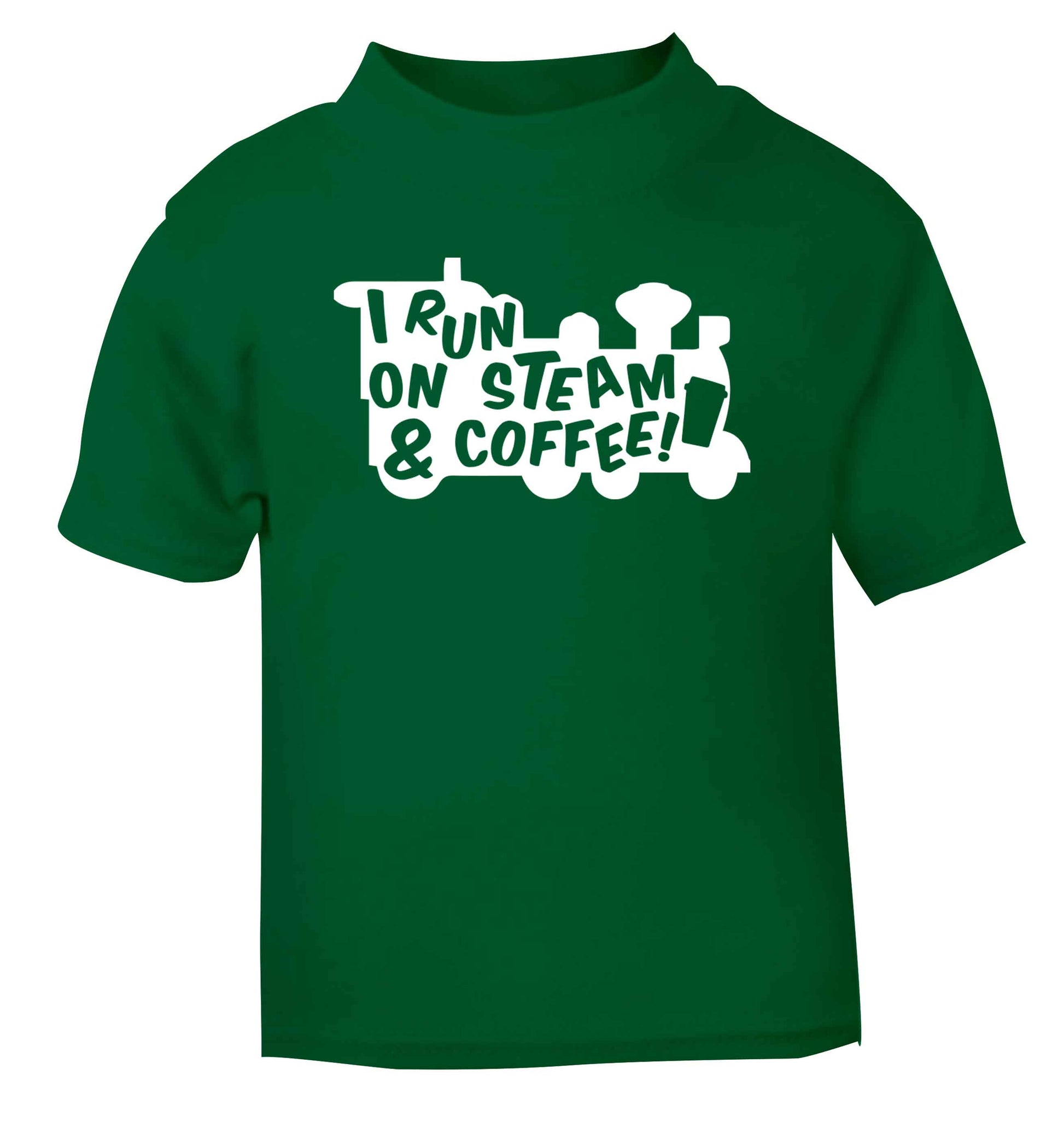 I run on steam and coffee green Baby Toddler Tshirt 2 Years