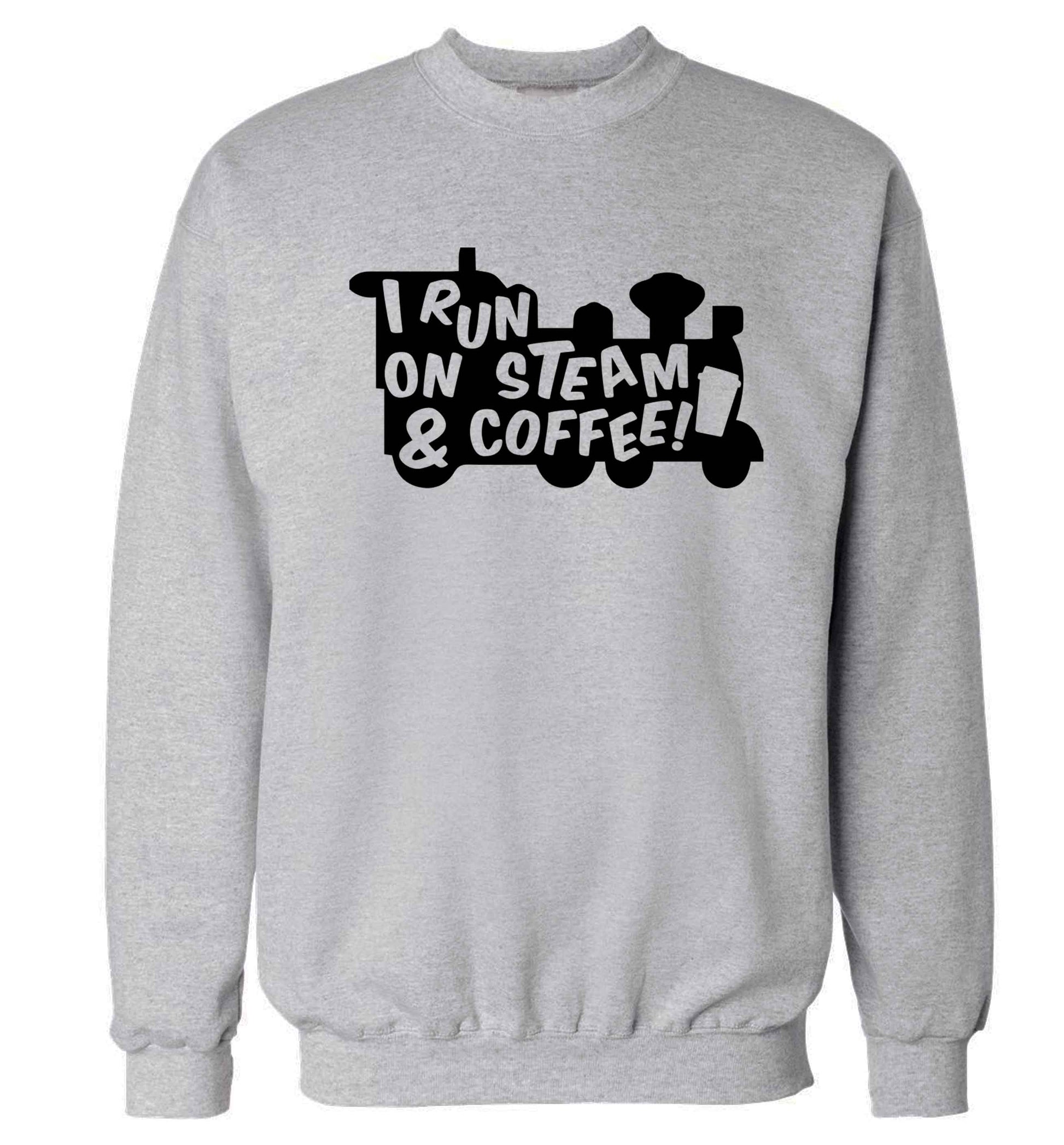 I run on steam and coffee Adult's unisex grey Sweater 2XL