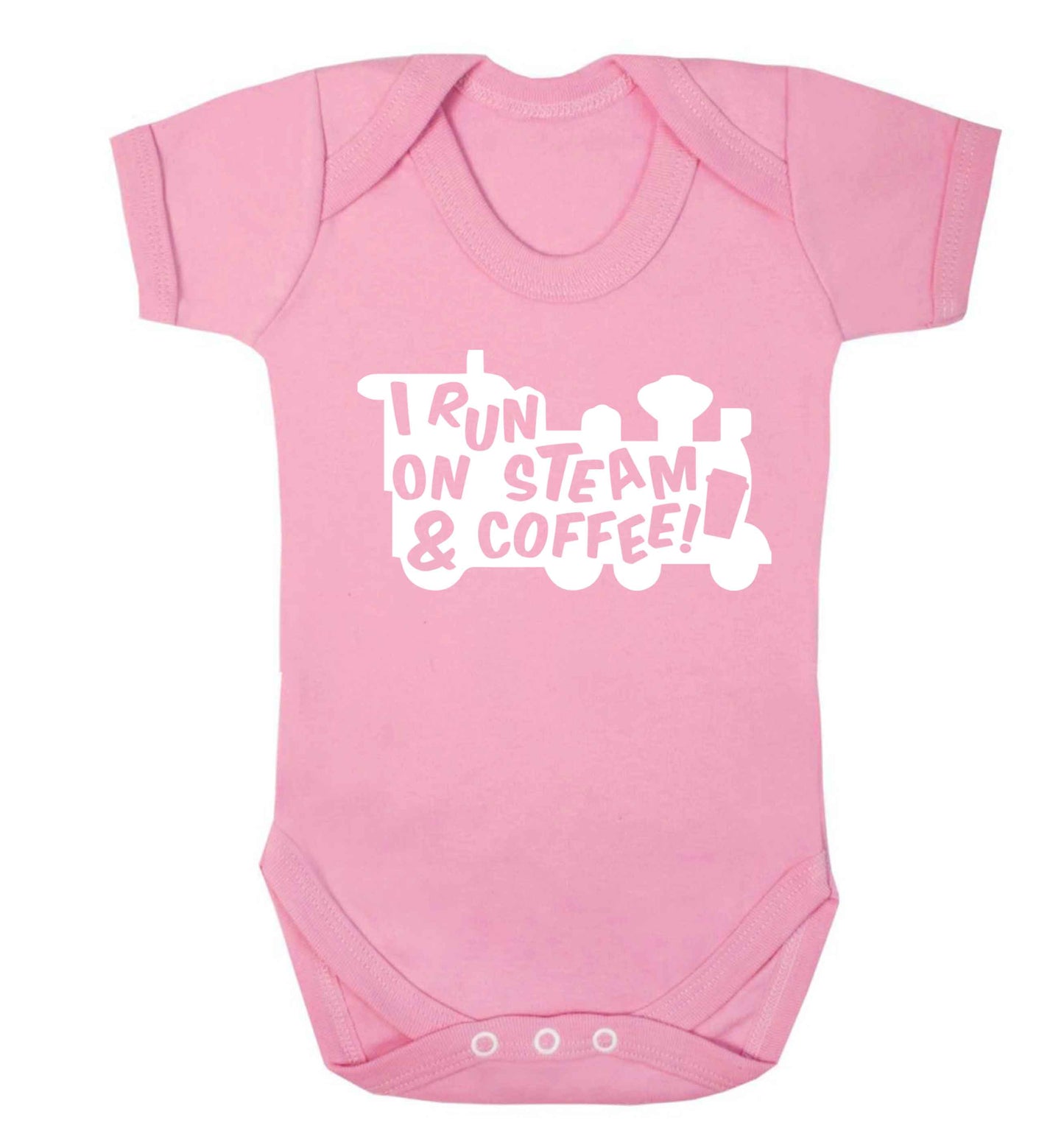 I run on steam and coffee Baby Vest pale pink 18-24 months
