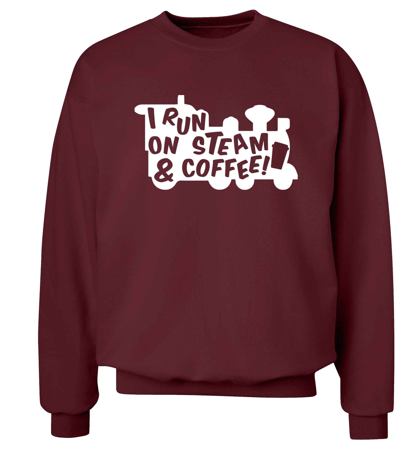I run on steam and coffee Adult's unisex maroon Sweater 2XL