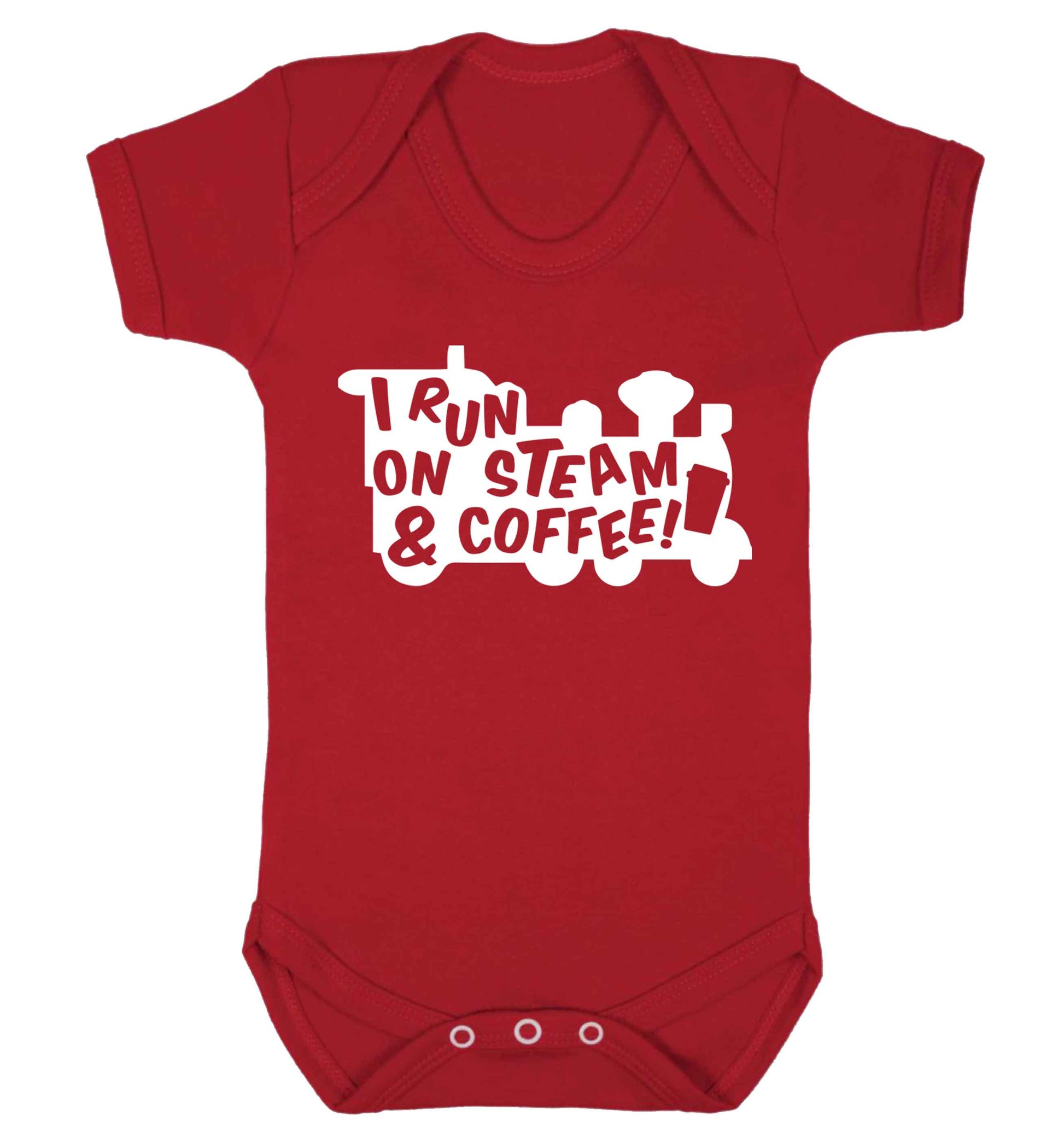 I run on steam and coffee Baby Vest red 18-24 months