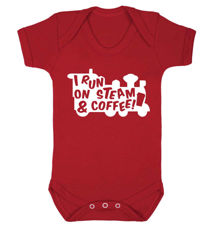 I run on steam and coffee Baby Vest red 18-24 months