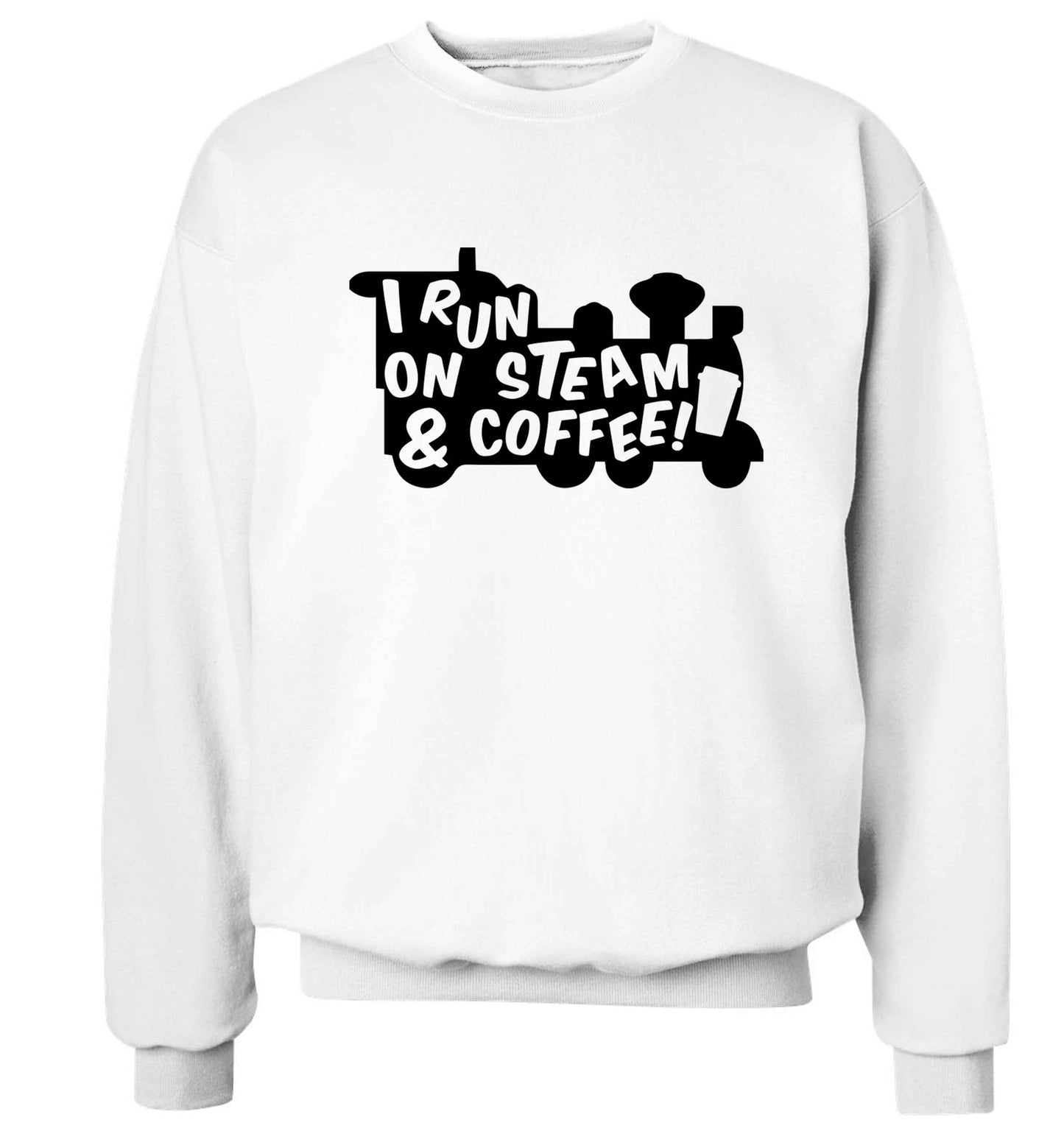 I run on steam and coffee Adult's unisex white Sweater 2XL