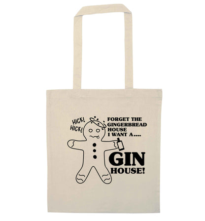 Forget the gingerbread house I want a gin house natural tote bag
