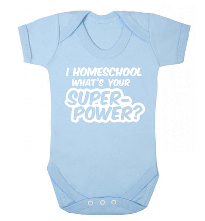 I homeschool what's your superpower? Baby Vest pale blue 18-24 months