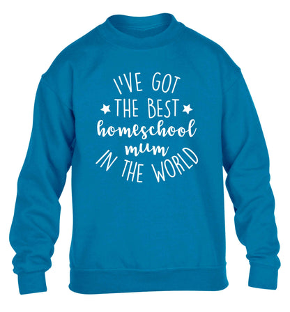 I've got the best homeschool mum in the world children's blue sweater 12-13 Years