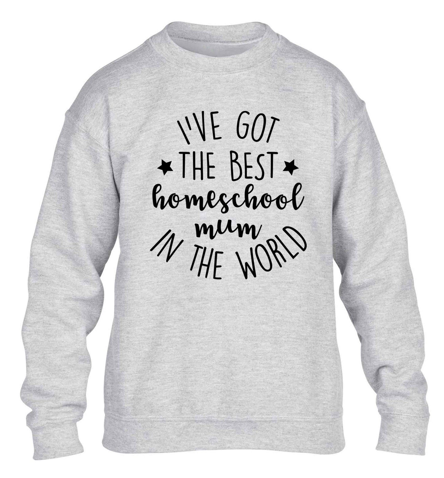 I've got the best homeschool mum in the world children's grey sweater 12-13 Years