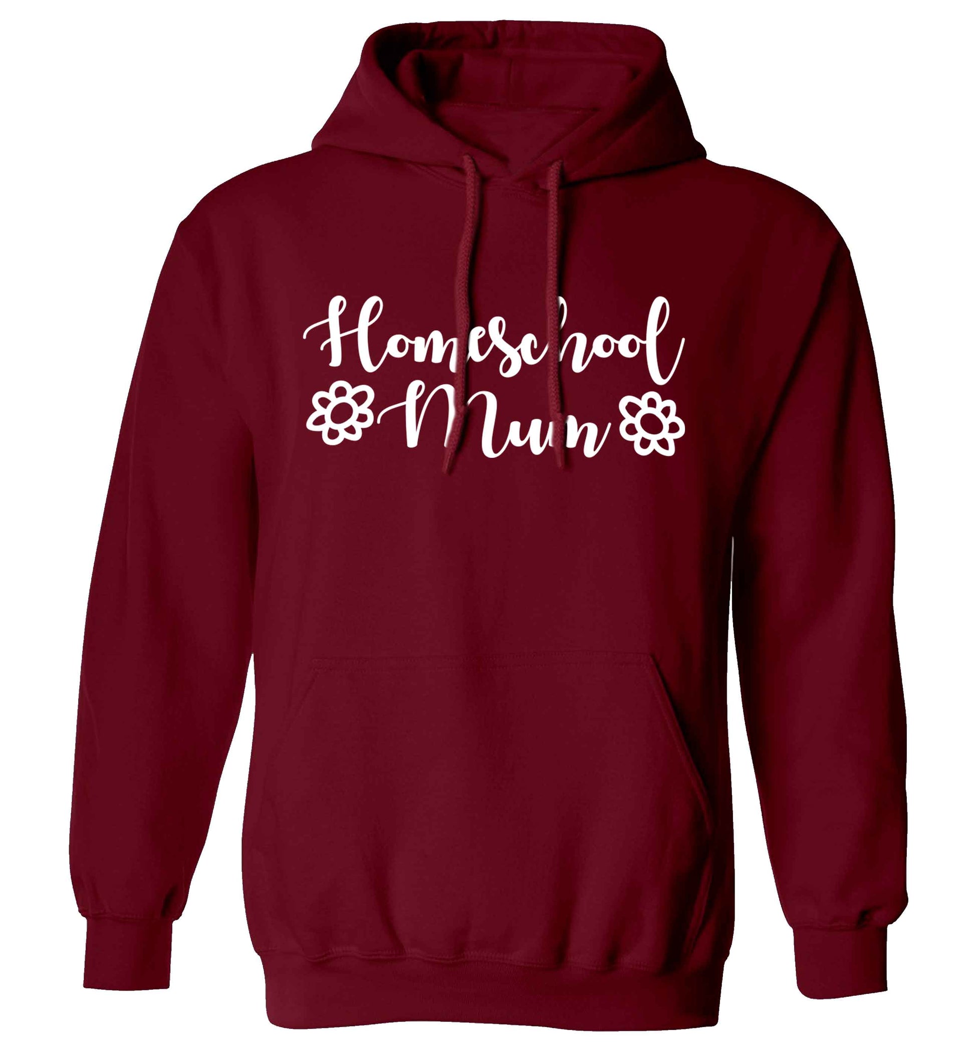 Homeschool mum adults unisex maroon hoodie 2XL