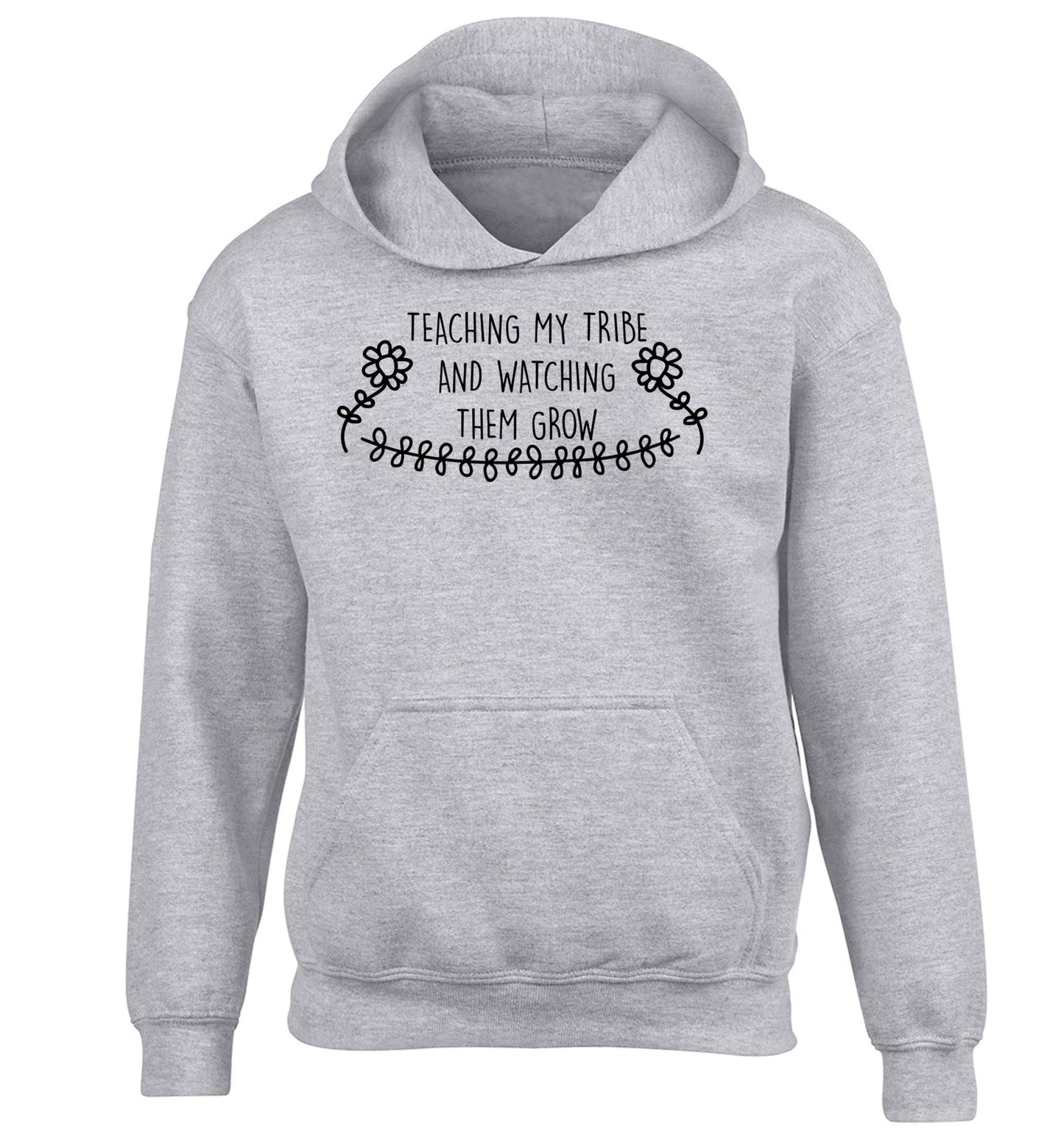 Teaching my tribe and watching them grow children's grey hoodie 12-13 Years