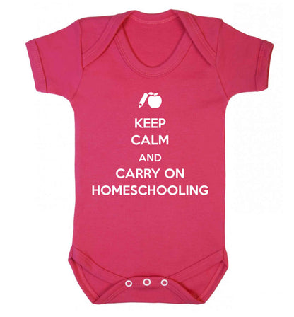 Keep calm and carry on homeschooling Baby Vest dark pink 18-24 months