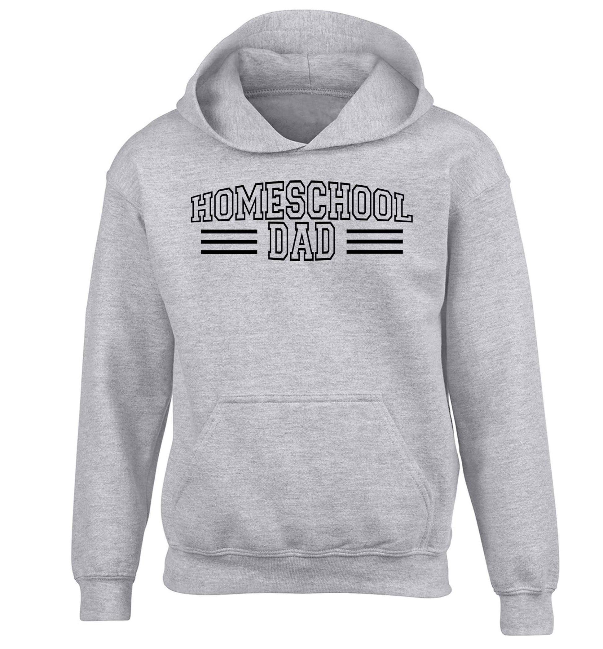 Homeschool dad children's grey hoodie 12-13 Years