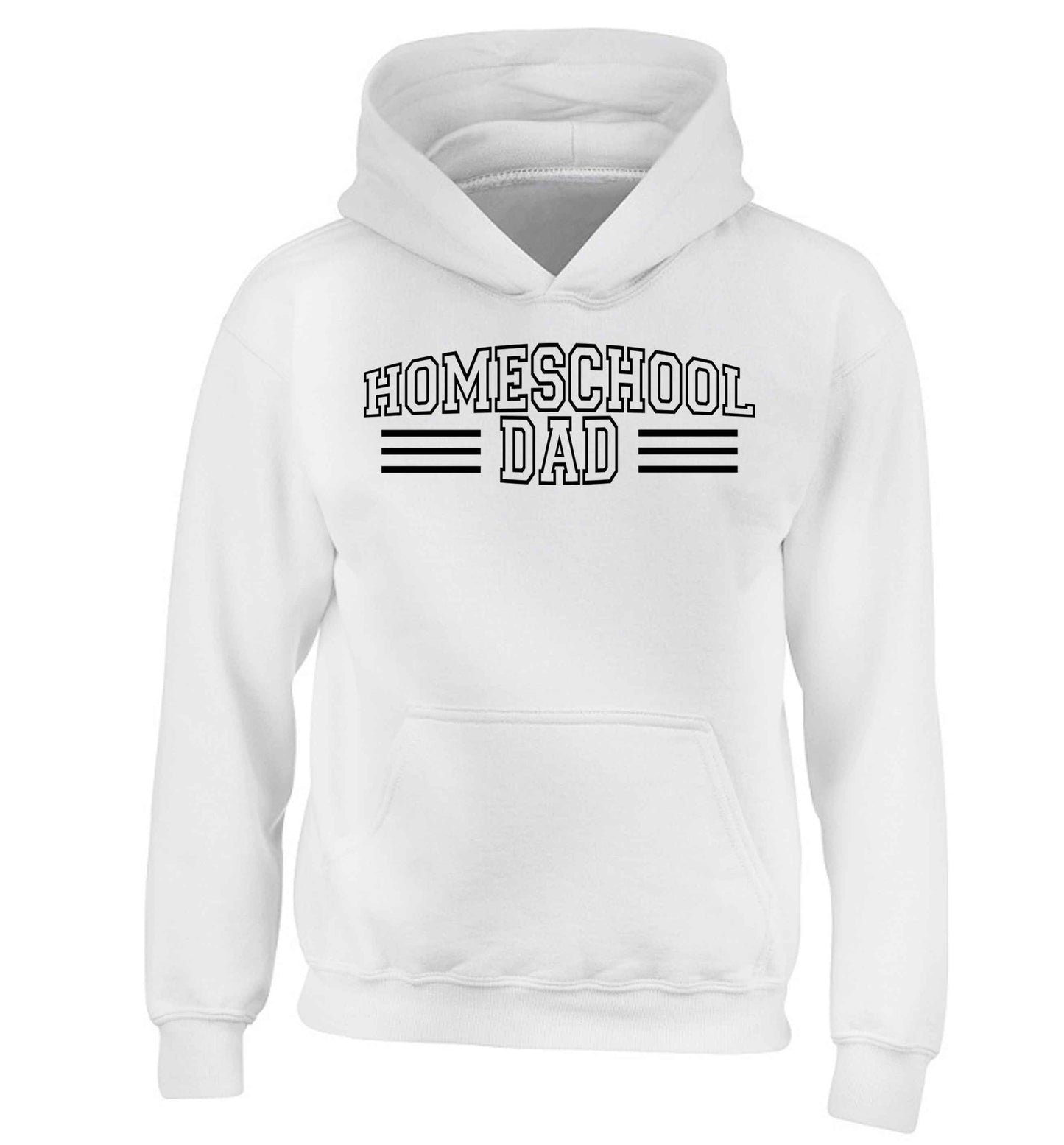 Homeschool dad children's white hoodie 12-13 Years