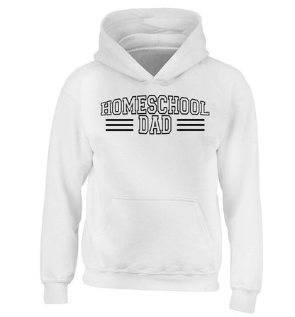 Homeschool dad children's white hoodie 12-13 Years
