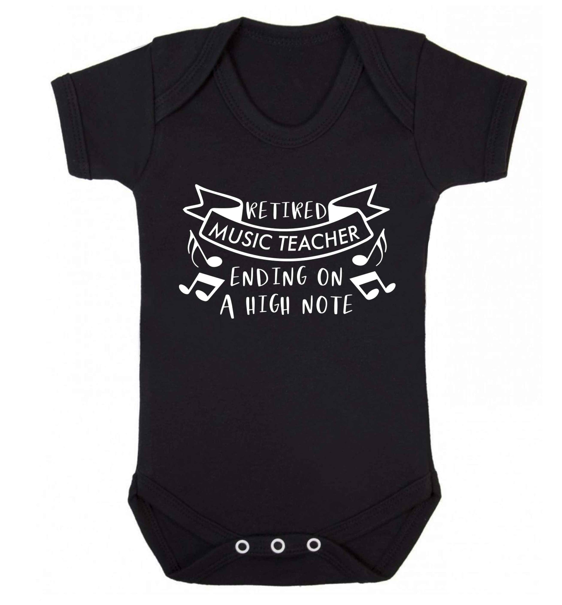 Retired music teacher ending on a high note Baby Vest black 18-24 months