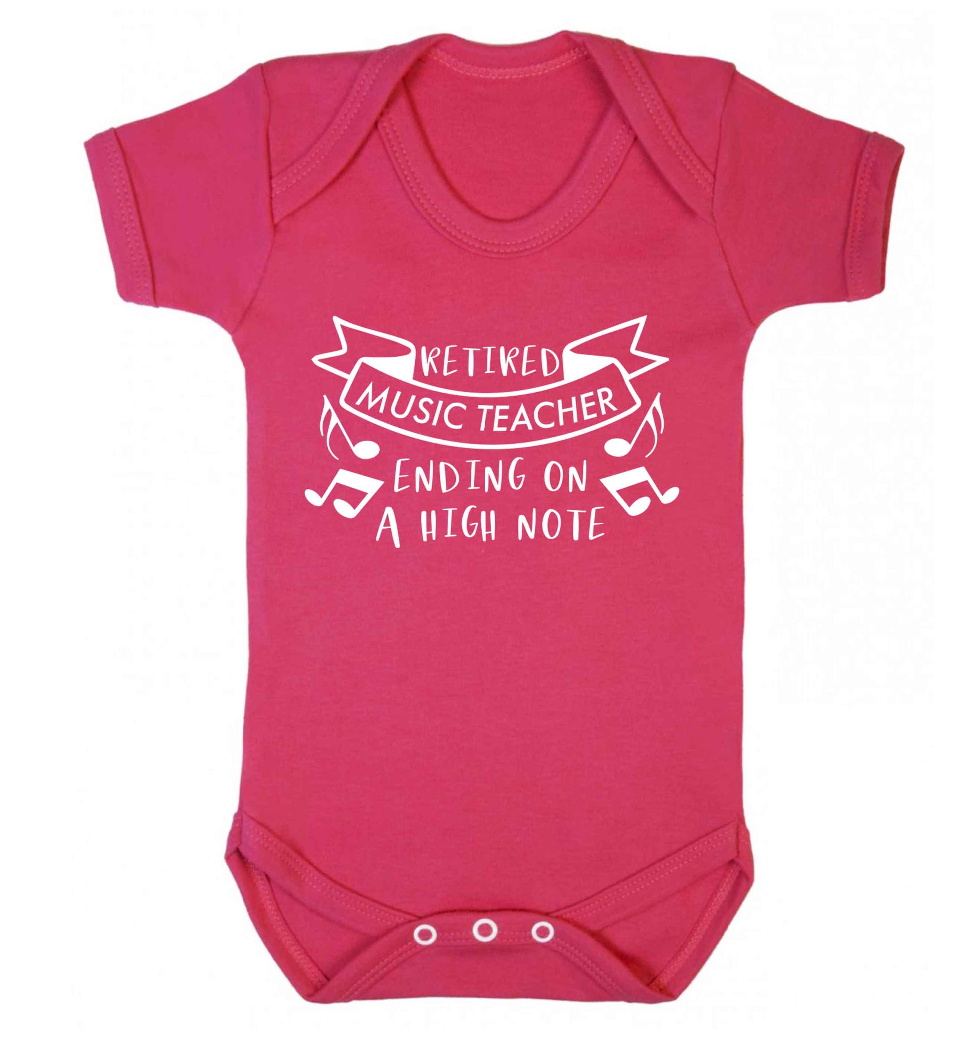Retired music teacher ending on a high note Baby Vest dark pink 18-24 months