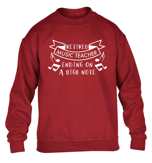 Retired music teacher ending on a high note children's grey sweater 12-13 Years