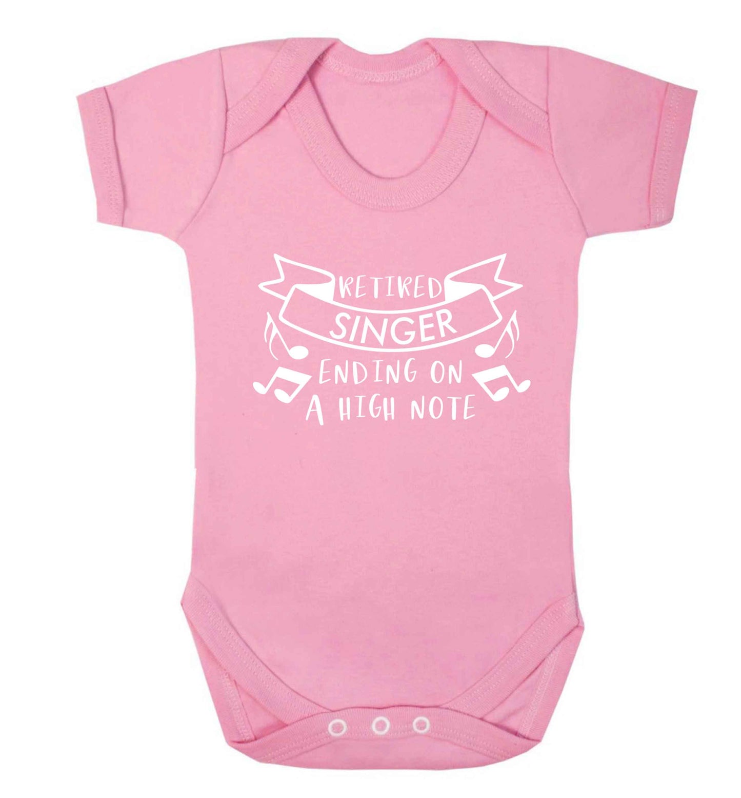 Retired singer ending on a high note Baby Vest pale pink 18-24 months