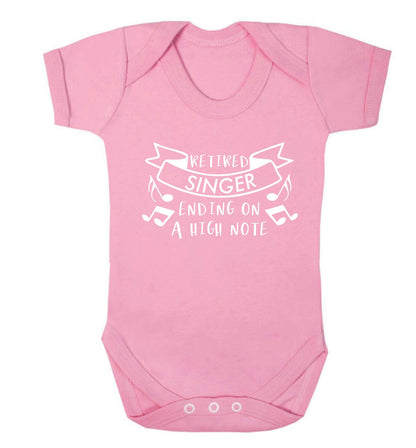 Retired singer ending on a high note Baby Vest pale pink 18-24 months