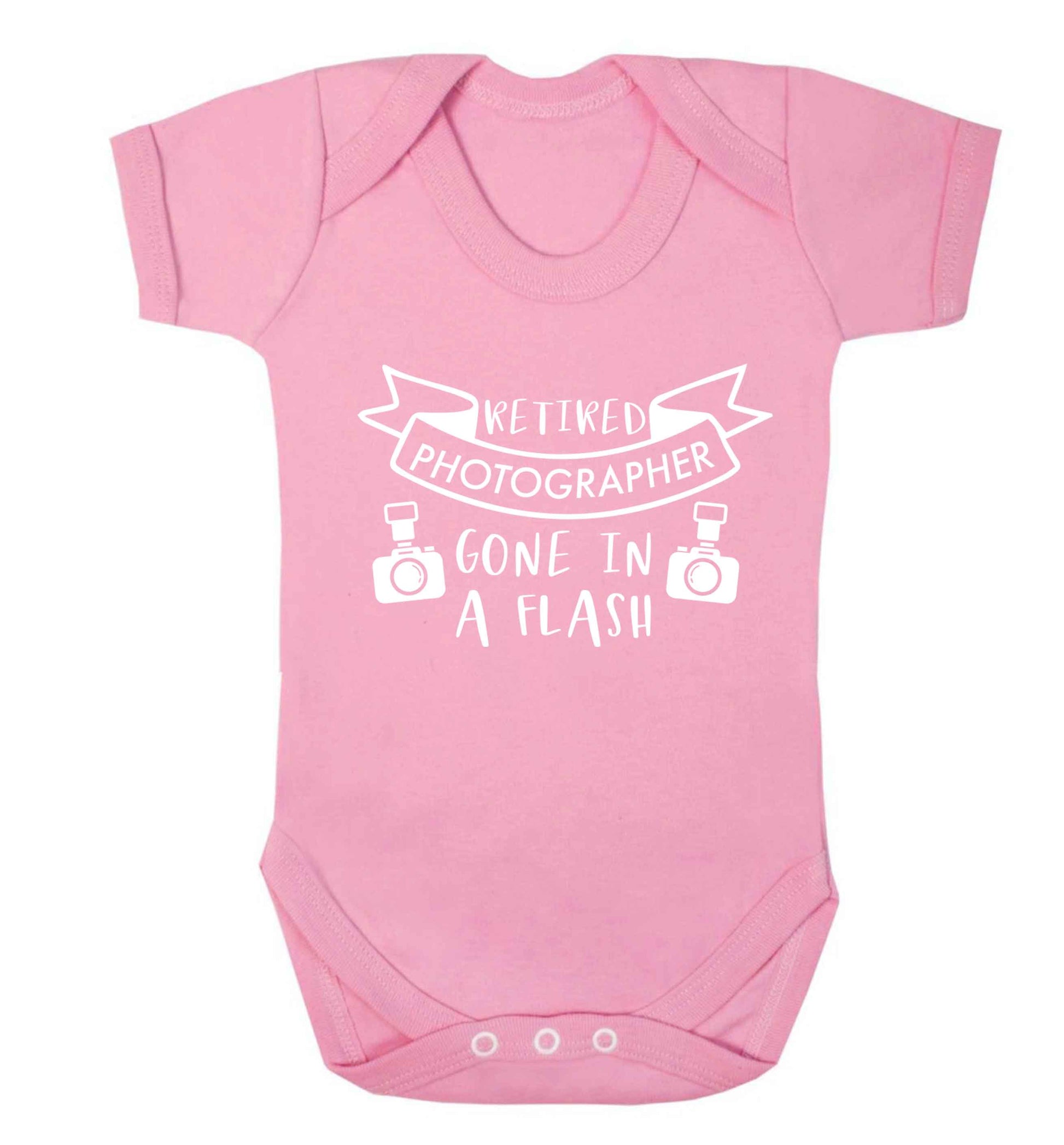 Retired photographer gone in a flash Baby Vest pale pink 18-24 months