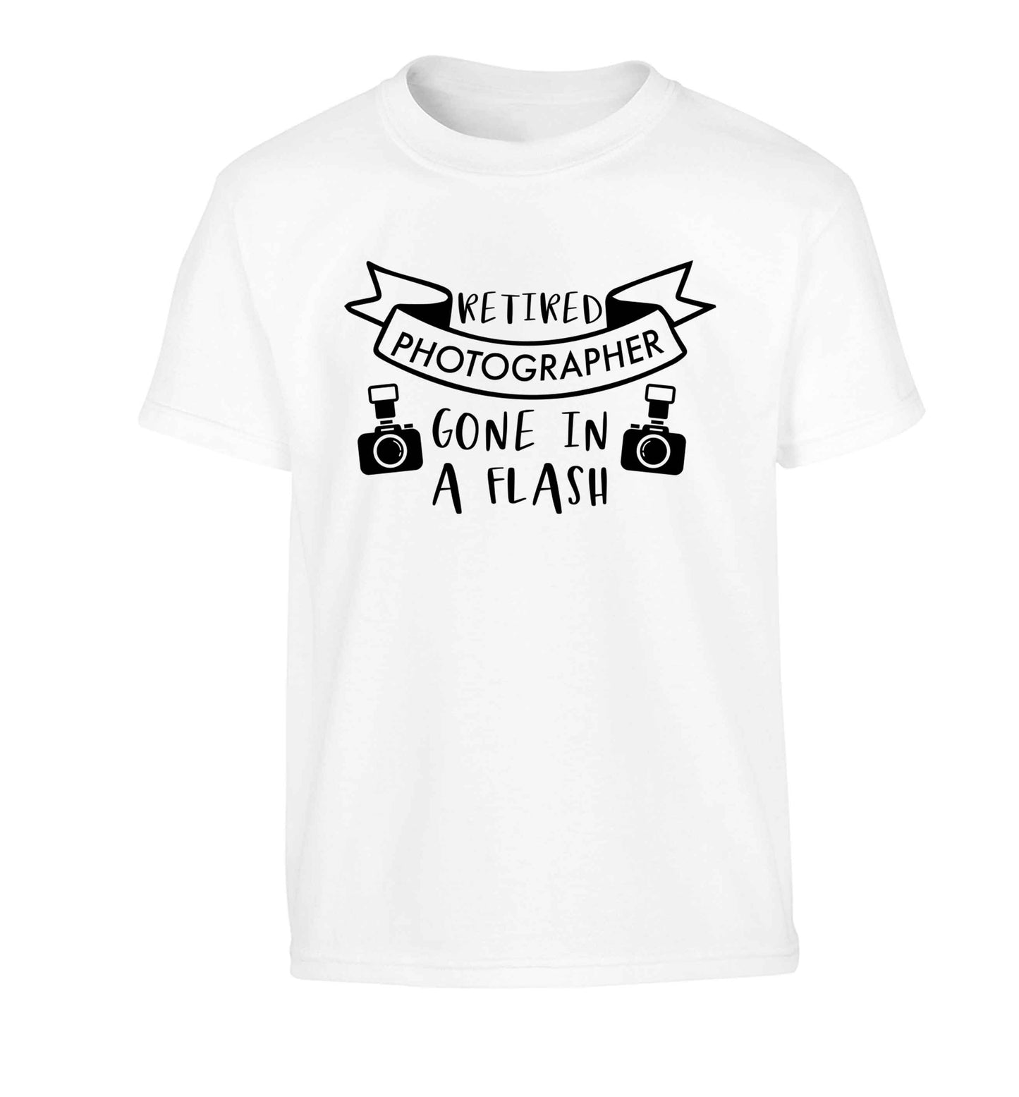 Retired photographer gone in a flash Children's white Tshirt 12-13 Years