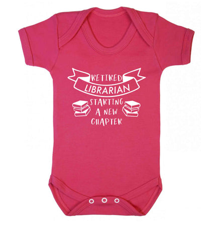 Retired librarian keep your hair on Baby Vest dark pink 18-24 months