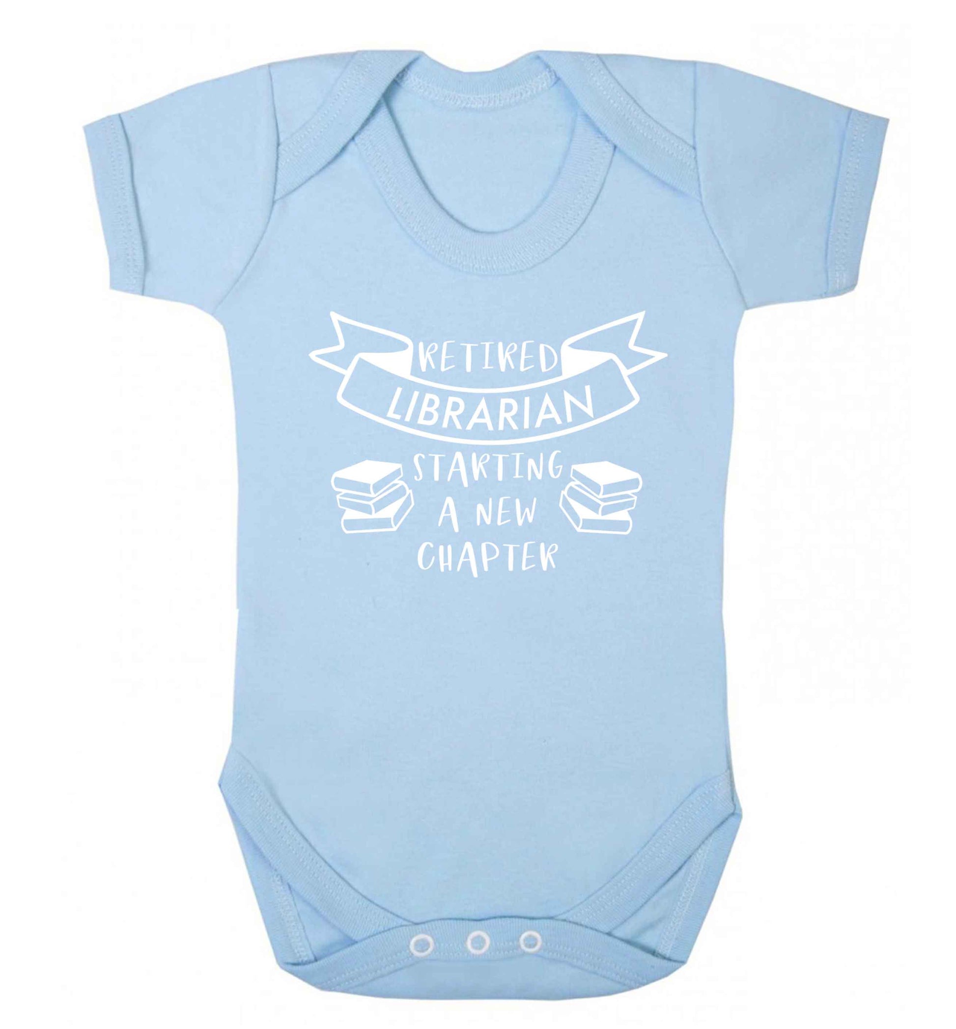 Retired librarian keep your hair on Baby Vest pale blue 18-24 months