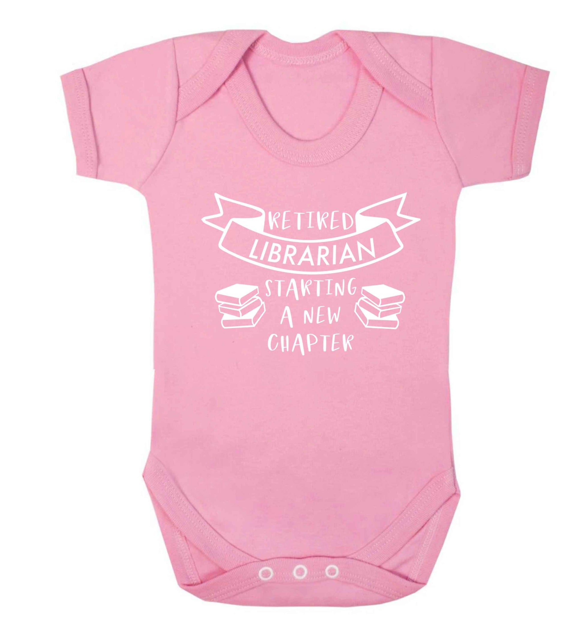 Retired librarian keep your hair on Baby Vest pale pink 18-24 months