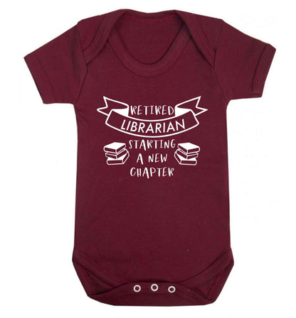 Retired librarian keep your hair on Baby Vest maroon 18-24 months