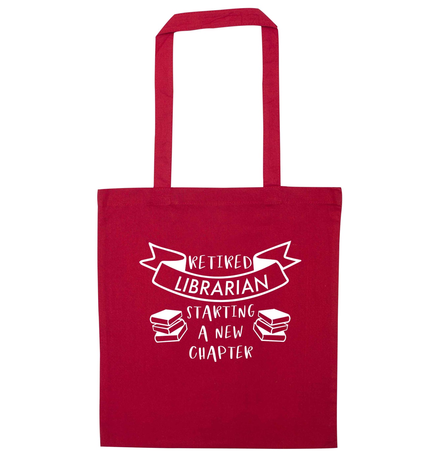 Retired librarian keep your hair on red tote bag