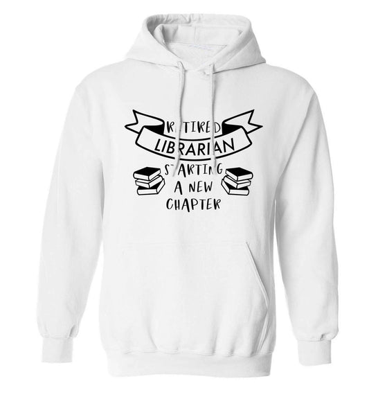 Retired librarian keep your hair on adults unisex white hoodie 2XL