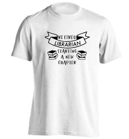Retired librarian keep your hair on adults unisex white Tshirt 2XL