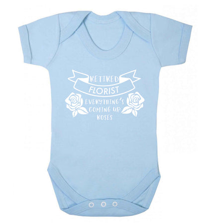 Retired florist everything's coming up roses Baby Vest pale blue 18-24 months