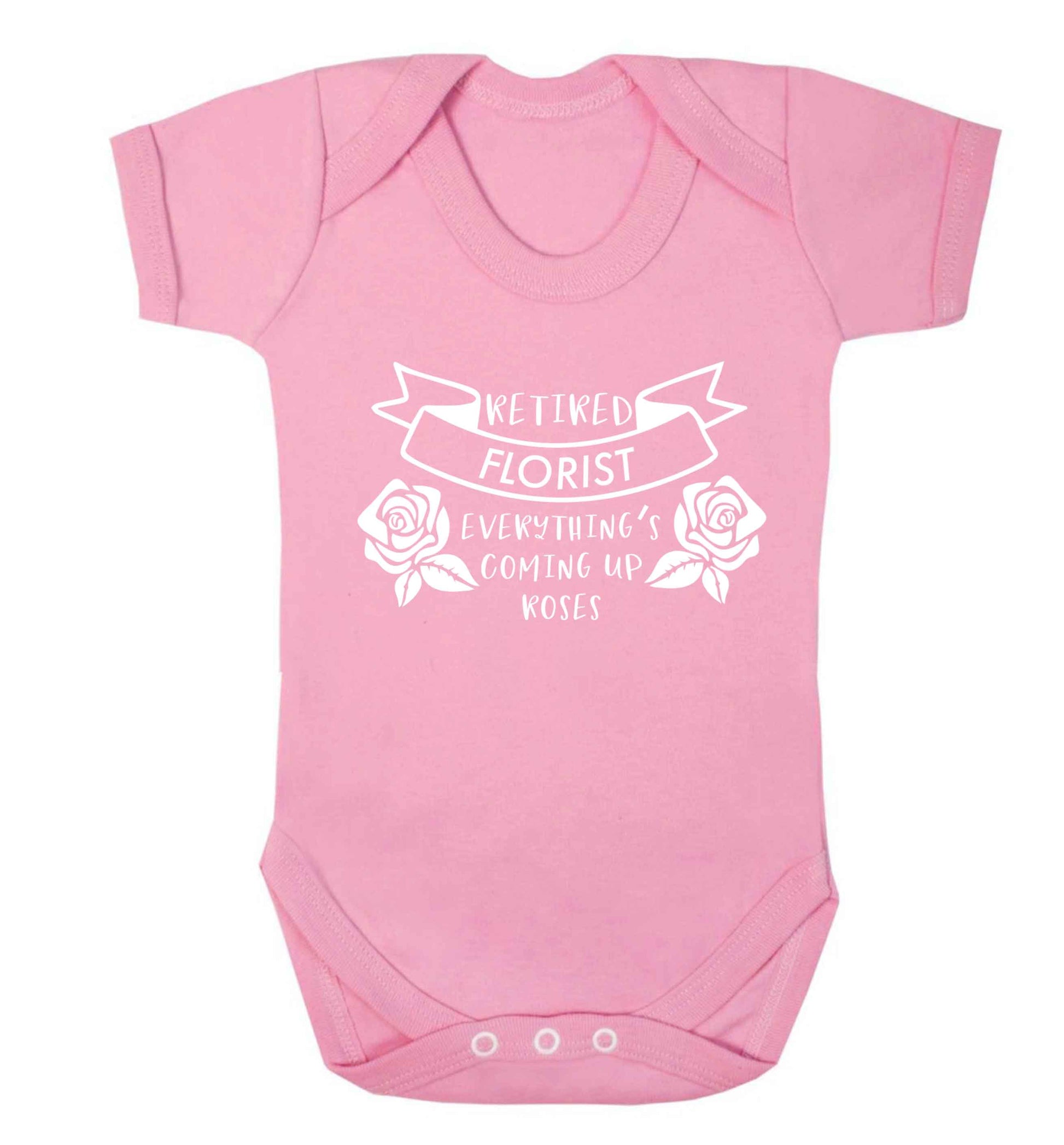 Retired florist everything's coming up roses Baby Vest pale pink 18-24 months