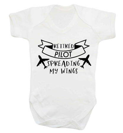 Retired pilot spreading my wings Baby Vest white 18-24 months