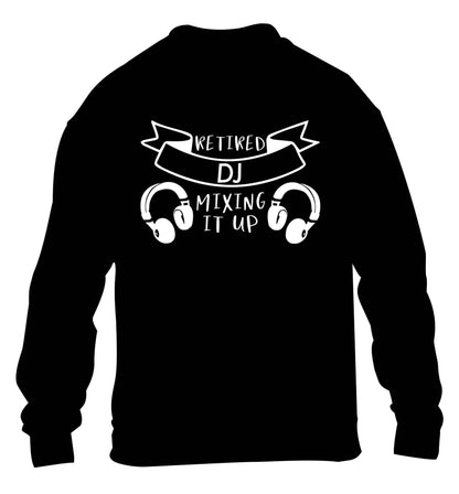 Retired DJ mixing it up children's black sweater 12-13 Years