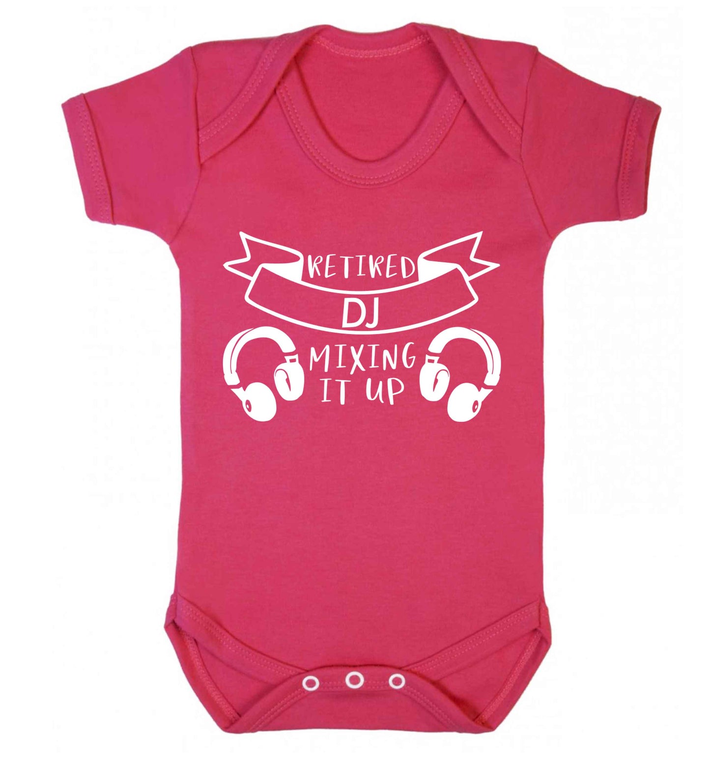 Retired DJ mixing it up Baby Vest dark pink 18-24 months