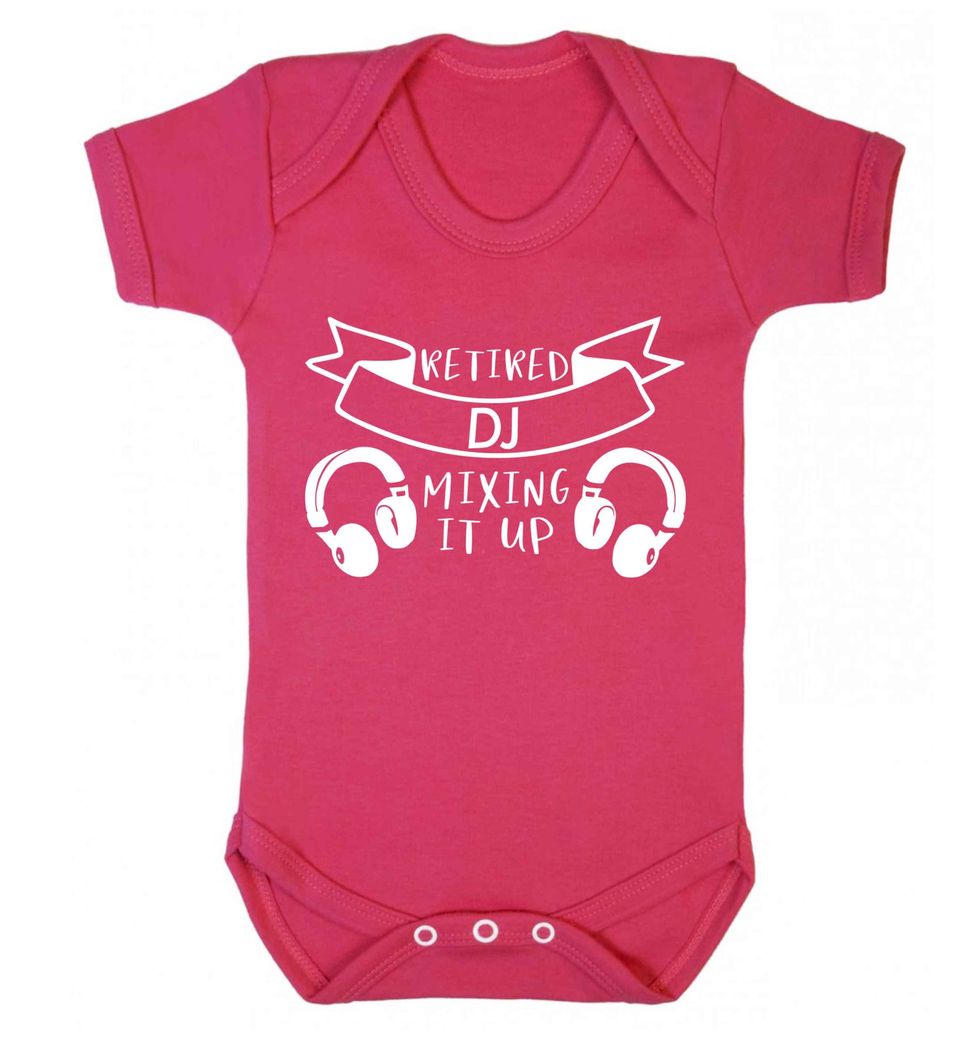 Retired DJ mixing it up Baby Vest dark pink 18-24 months