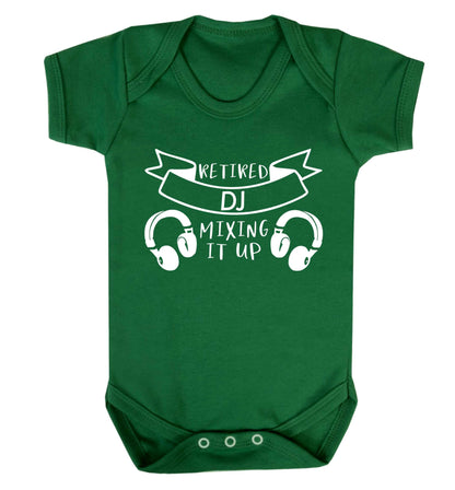 Retired DJ mixing it up Baby Vest green 18-24 months