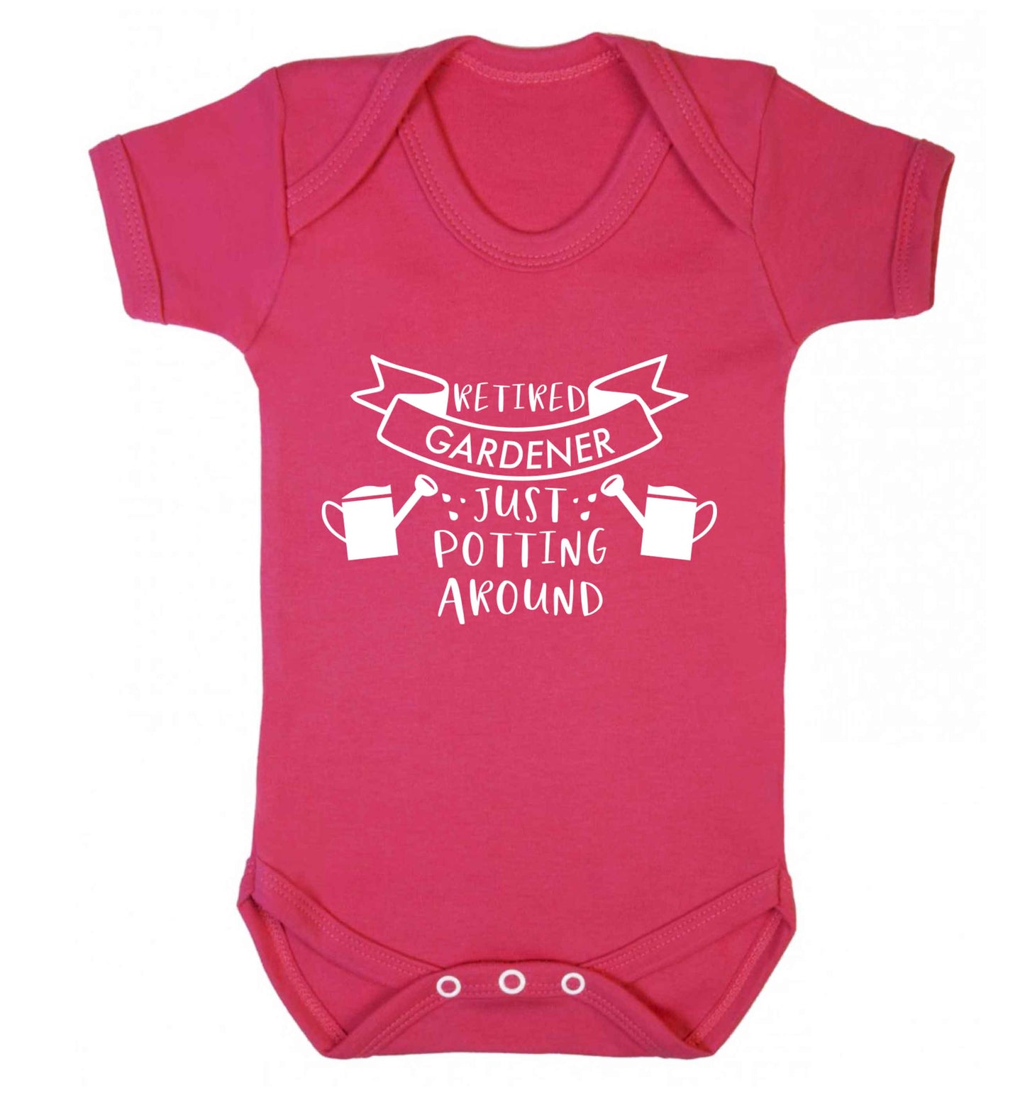 Retired gardener just potting around Baby Vest dark pink 18-24 months