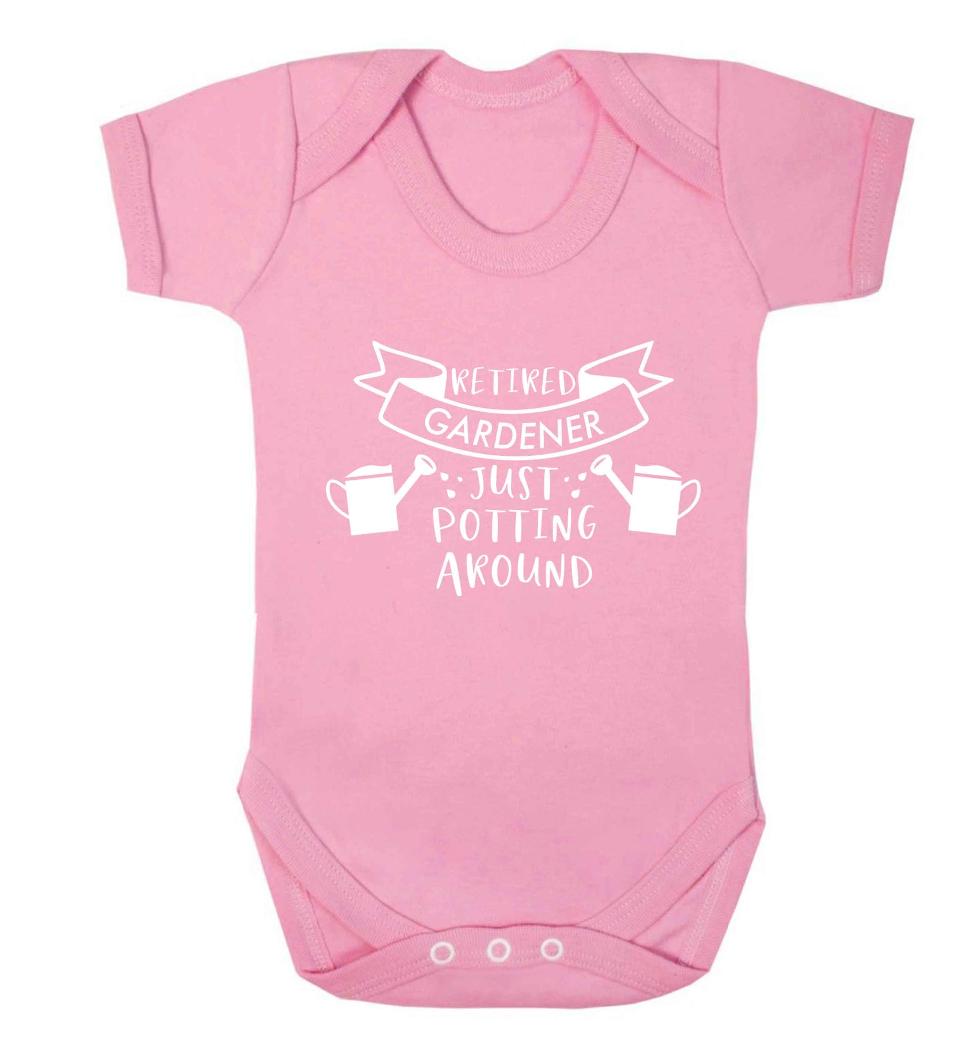 Retired gardener just potting around Baby Vest pale pink 18-24 months