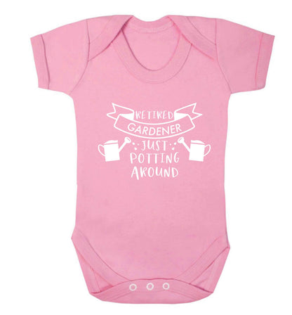 Retired gardener just potting around Baby Vest pale pink 18-24 months