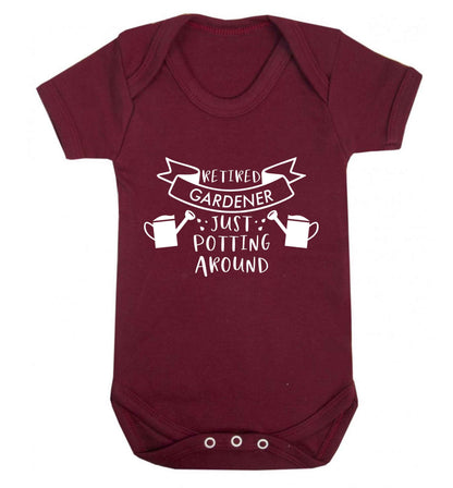 Retired gardener just potting around Baby Vest maroon 18-24 months