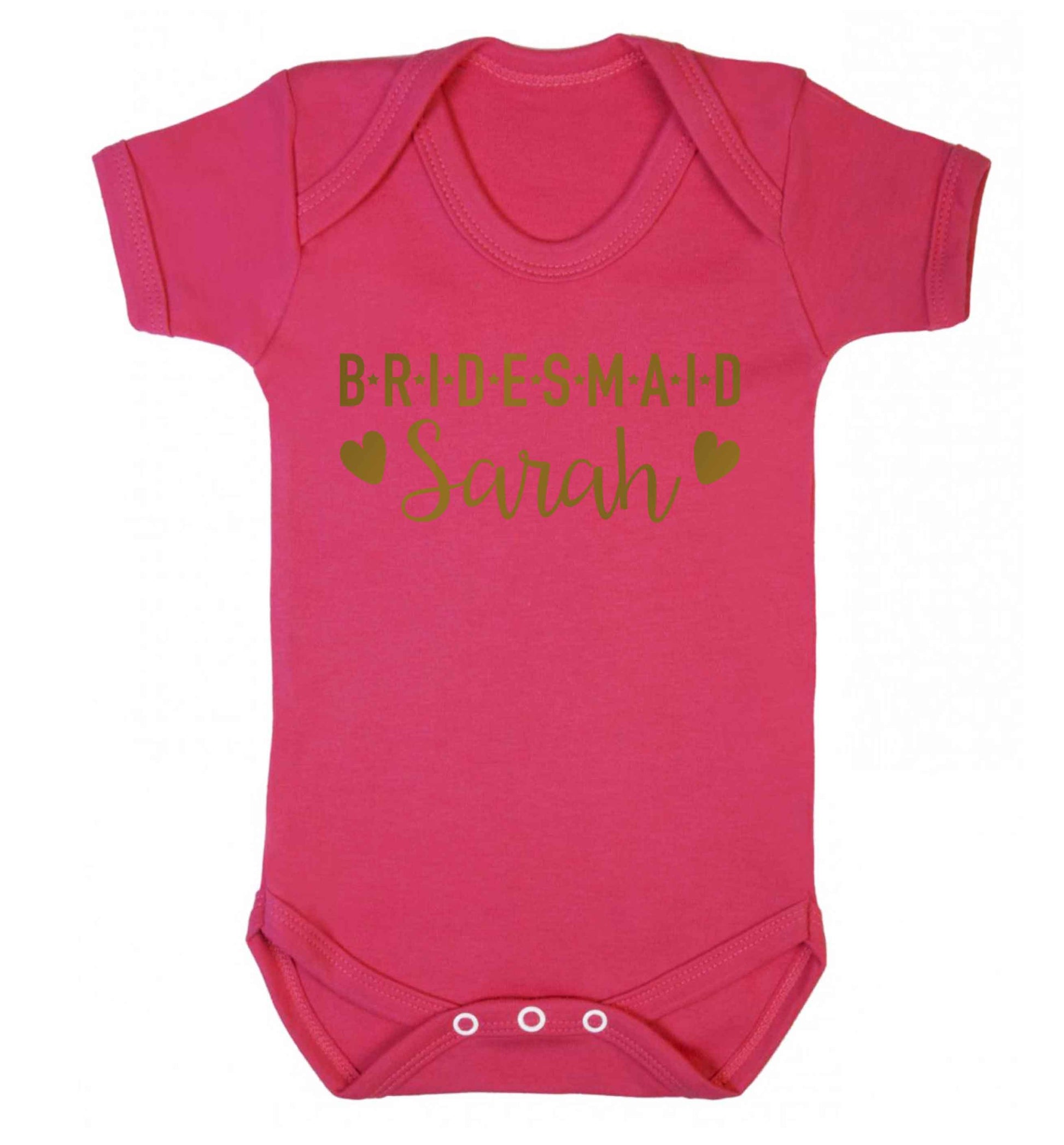 Personalised bridesmaid Baby Vest dark pink 18-24 months