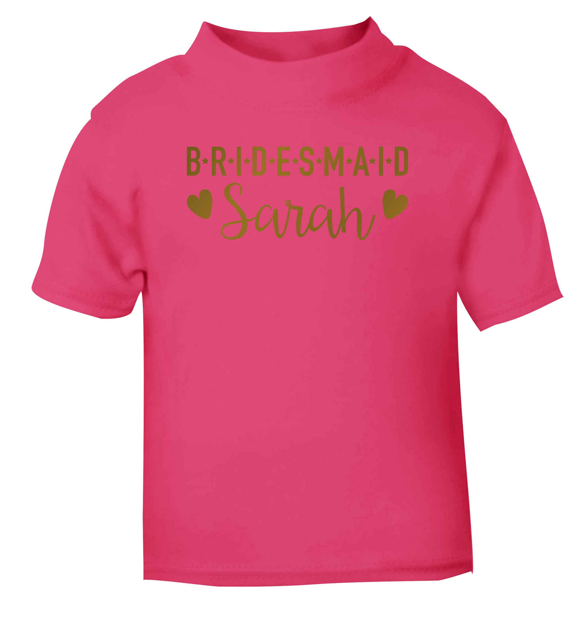 Personalised bridesmaid pink Baby Toddler Tshirt 2 Years