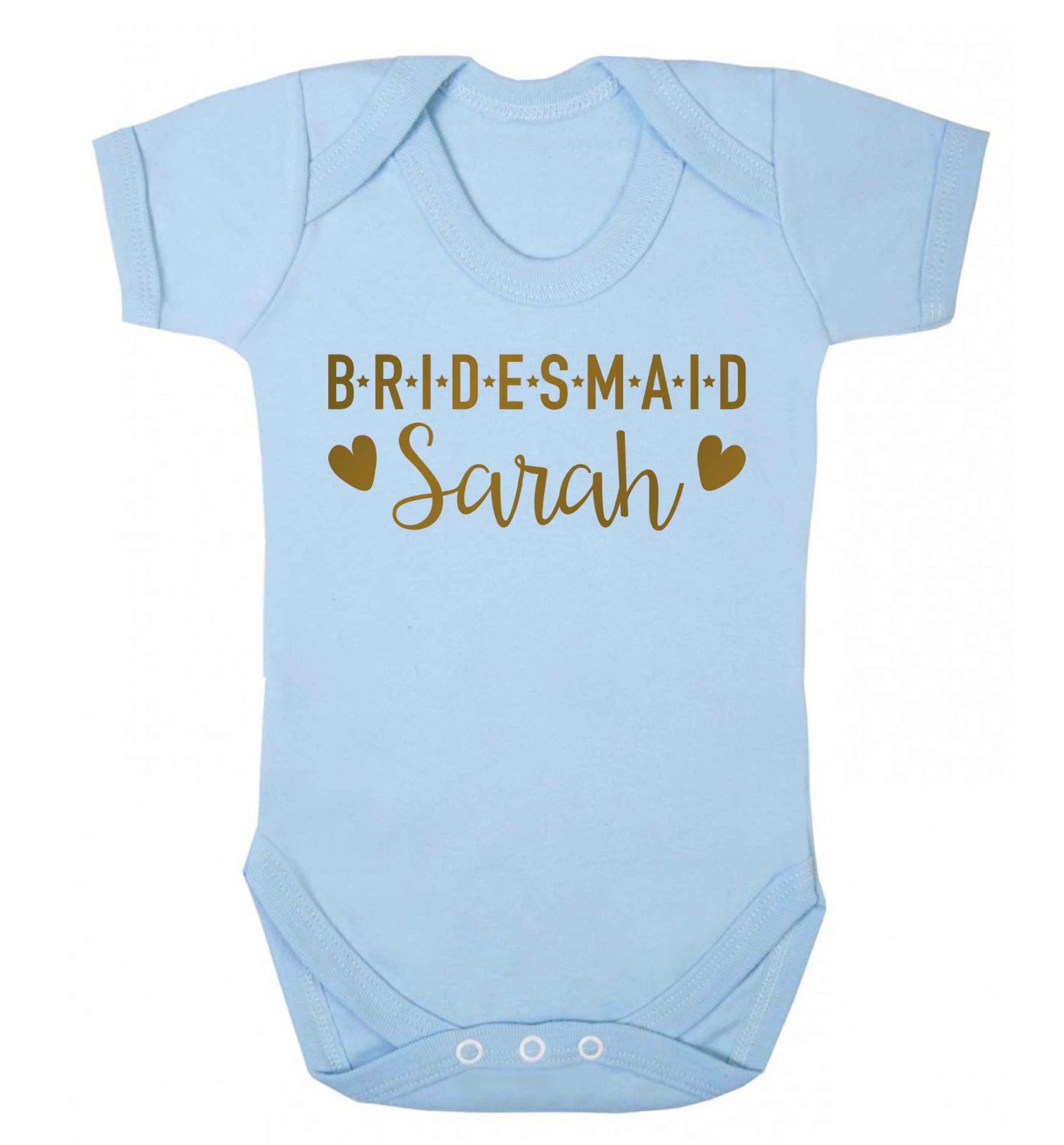 Personalised bridesmaid Baby Vest pale blue 18-24 months