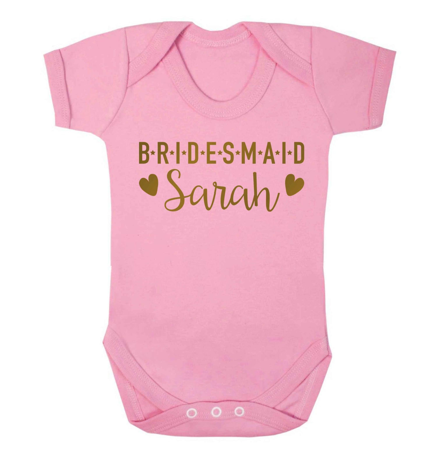 Personalised bridesmaid Baby Vest pale pink 18-24 months