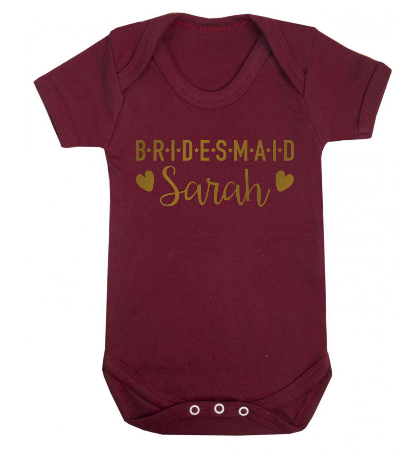 Personalised bridesmaid Baby Vest maroon 18-24 months