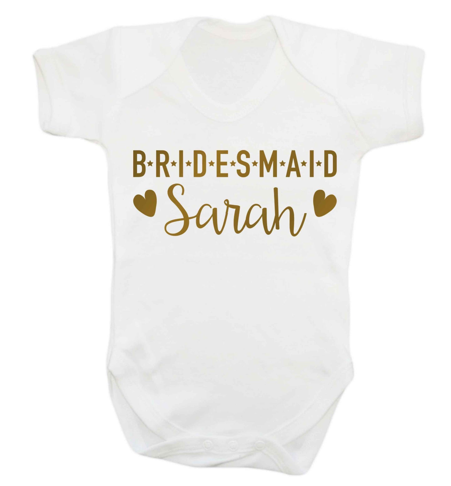 Personalised bridesmaid Baby Vest white 18-24 months