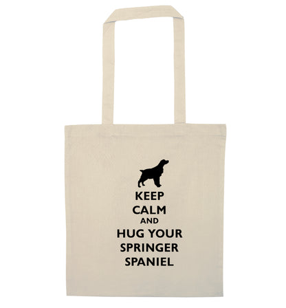 Keep calm and hug your springer spaniel natural tote bag