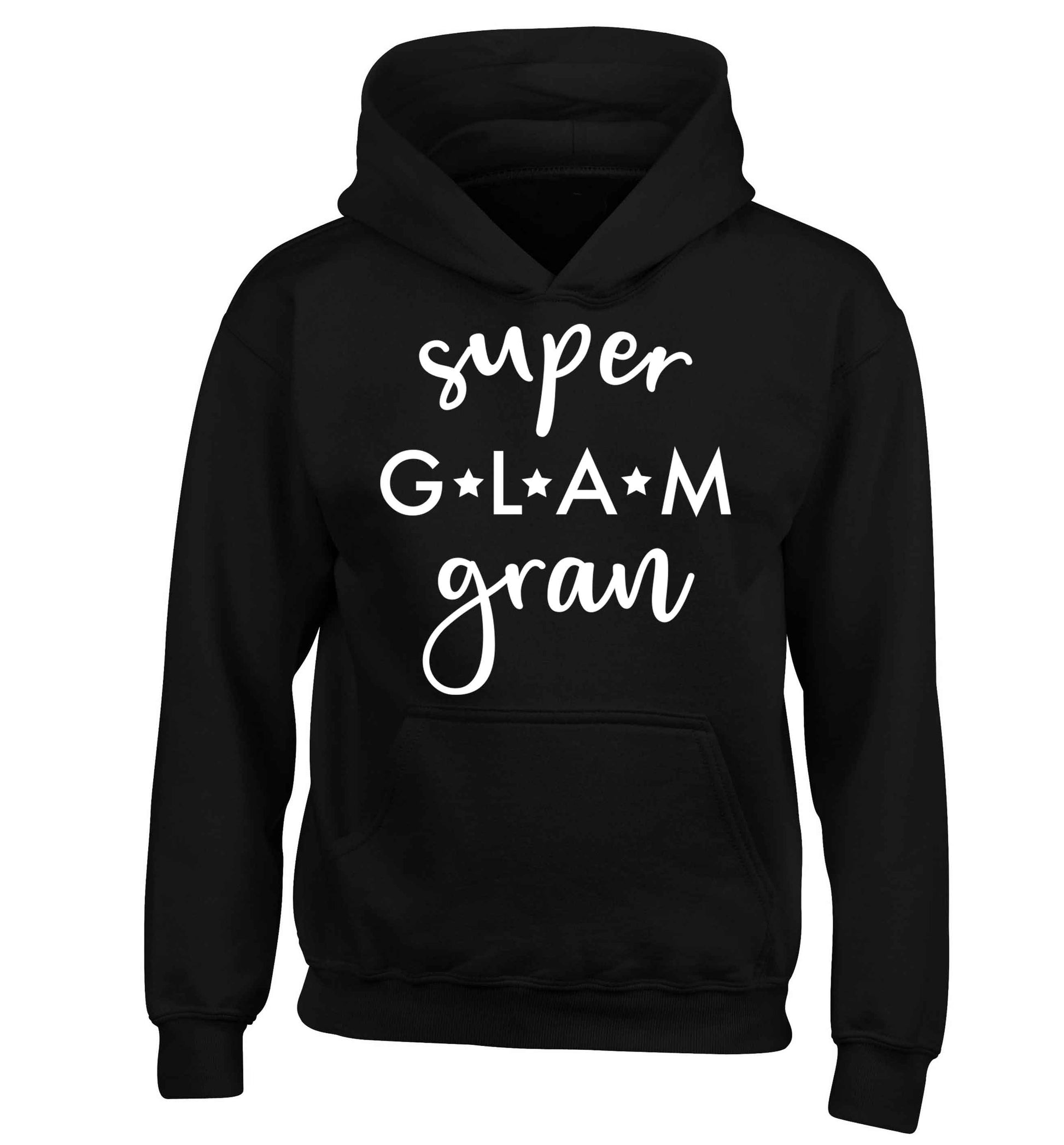 Super glam gran children's black hoodie 12-13 Years